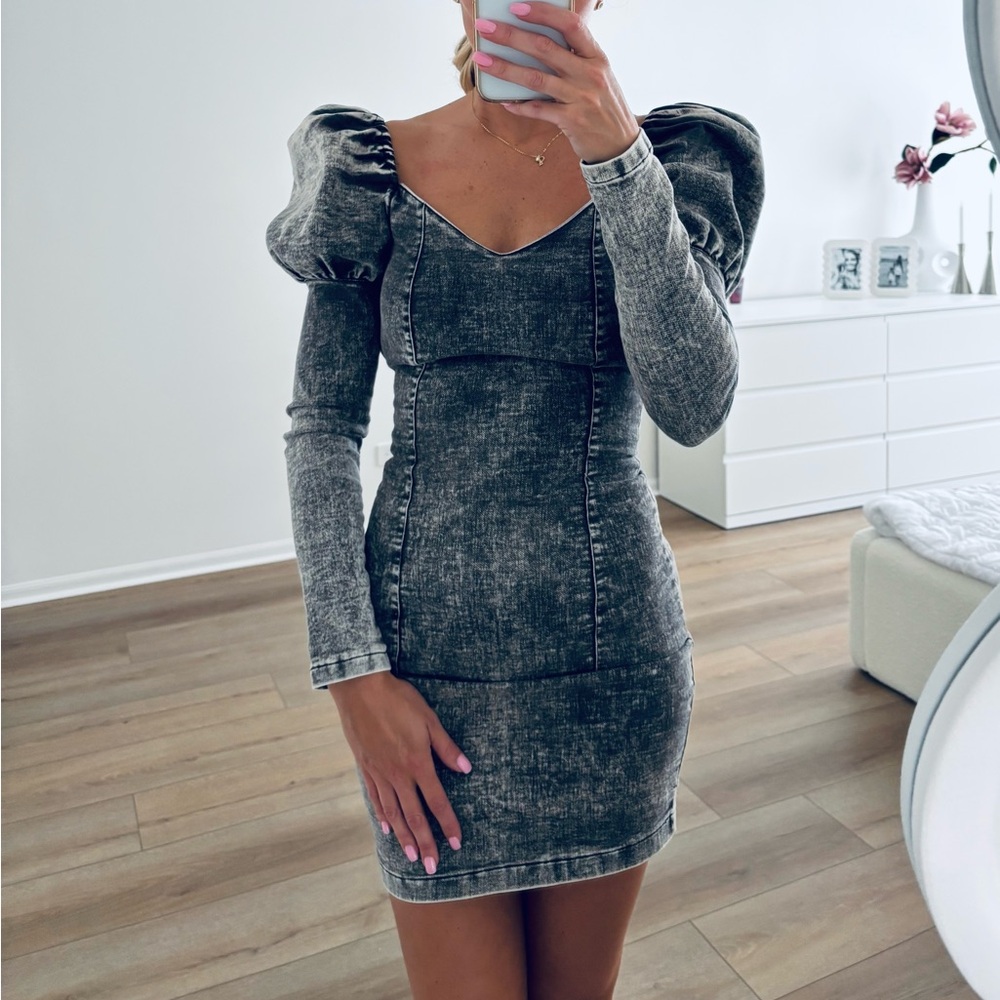 Elegant Gray Denim Dress size XS